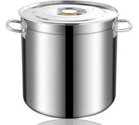 Marmite à soupe en acier inoxydable de grande capacité, 15 l, 22 l, 32 l, 44 l, 58 l, ustensiles de cuisine avec couvercle, convient pour induction, céramique et halogène, 22 l/36 x 22 cm