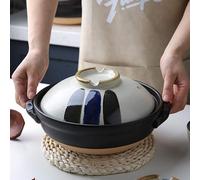 Marmite à soupe en céramique, marmite en terre cuite, cocotte résistante à la chaleur avec couvercle, petite marmite ronde en terre cuite, cuiseur à riz pour ragoût, soupe et nouilles