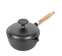 Marmite à soupe en fonte Casserole à lait Casserole émaillée avec couvercle Casserole à sauce de cuisson Compatible pour les cuisinières à gaz Cuisinière à induction en céramique Ustensiles de cuisine