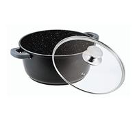 Marmite à soupe en fonte d'aluminium anti-adhésive pour induction, 32 cm, avec couvercle en verre, 10 l