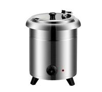 Marmite à soupe grande capacité 10 L, avec couvercle à charnière en acier inoxydable, idéale pour les restaurants et les grandes familles.