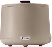 HENDI Marmite à soupe électrique, UNIQ, récipient chauffant, réchaud pour buffet, au bain marie, rond, 8L, 220V, 500W, ø366x(H)325mm, verre trempé, inox, Alu, PP, beige