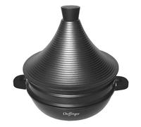 Marmite à Tajine Double Niveau 28 cm Effet Marbre avec Poignées Ergonomiques Cheffinger Noir