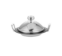 Marmite à Tajine en Acier Inoxydable 30cm avec Couvercle Dôme Vapeur Argent