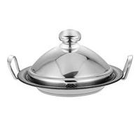 Marmite à Tajine en Acier Inoxydable 30cm avec Couvercle Dôme Vapeur Signature Argent