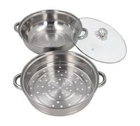 Marmite à vapeur à 2 couches, marmite à vapeur en acier inoxydable de 28 cm/11,0 pouces, grille de cuisson à la vapeur, marmite de cuisson pour aliments et légumes, ustensiles de