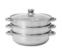 Marmite à vapeur à double oreille, marmite à 3 couches en acier inoxydable pour aliments et légumes, grande capacité, ustensiles de cuisine Dim Sum, cuiseur vapeur pour un usage do