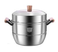 Marmite à Vapeur/marmite à Soupe/Acier Inoxydable 304 de qualité Alimentaire, Fond de marmite Composite épaissi à 3 Couches, Petits Pains cuits à la Vapeur, Soupe au Poulet cuit, 32 cm