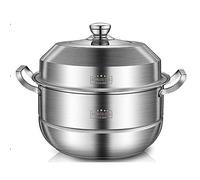 Marmite à Vapeur/marmite à Soupe/Acier Inoxydable 304 épaissi de qualité Alimentaire, Fond de Casserole Composite à 5 Couches, Petits Pains cuits à la Vapeur, Soupe au Poulet cuit, 27 cm