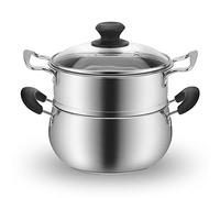 Marmite à Vapeur, marmite à Soupe, marmite à complément Alimentaire, en Acier Inoxydable 304, Fond de marmite Composite, pour Cuire à la Vapeur des Petits Pains, du Poisson, du Lait Chaud, 18 cm