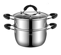 Marmite à Vapeur/marmite en Acier Inoxydable 304 épaissie pour la Cuisson et Le ragoût de Bouillie, marmite à Lait, cuisinière à Induction à gaz, 20 cm