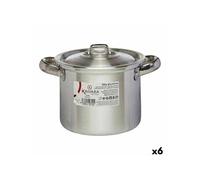 Marmite avec couvercle Ø 14 cm Argenté Aluminium 6 Unités