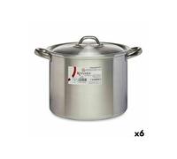 Marmite avec couvercle Ø 24 cm Argenté Aluminium 6 Unités