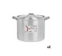 Marmite avec couvercle Ø 34 cm Argenté Aluminium 2 Unités
