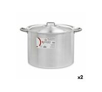 Marmite avec couvercle Ø 36 cm Argenté Aluminium 2 Unités