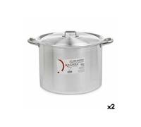 Marmite avec couvercle Ø 36 cm Argenté Aluminium 2 Unités