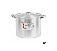 Marmite avec couvercle Argenté Aluminium 38 x 25 x 31 cm 4 Unités