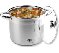 Marmite avec couvercle Marmite à soupe en acier inoxydable 7,2L induction tous feux Argent