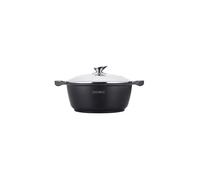 Marmite avec revêtement antiadhésif effet marbre - D 32 cm - Noir