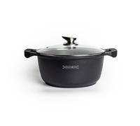 Marmite avec revêtement antiadhésif effet marbre - D 34 cm - Noir