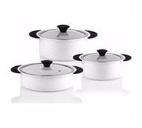 Marmite, Batterie Cuisine 6 pièces/Ensemble Batterie Cuisine ustensiles Cuisine Casserole Ensemble casseroles et poêles antiadhésives en Granit Acier Inoxydable Cuisine