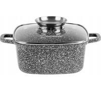Marmite carrée en granit 6,5 L avec couvercle 28 cm Système Aroma Induction Gaz