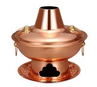 Marmite Chinoise Au Charbon De Bois, Marmite En Cuivre Avec Couvercle, Marmite Au Charbon De Bois For Cuisine, Restauration, Fêtes, Hôtels, Repas, Marmite Séparée(Separate Pot,32CM)