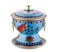 Marmite chinoise cloisonnée en cuivre for une personne, corps épais et pur, design fendu, portable for la maison et l'extérieur(#8)