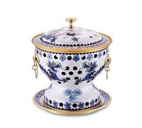 Marmite chinoise cloisonnée en cuivre for une personne, corps épais et pur, design fendu, portable for la maison et l'extérieur(#7)