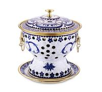 Marmite chinoise cloisonnée en cuivre for une personne, corps épais et pur, design fendu, portable for la maison et l'extérieur(Pink)