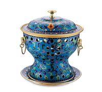 Marmite chinoise cloisonnée en cuivre for une personne, corps épais et pur, design fendu, portable for la maison et l'extérieur(#10)