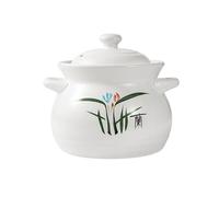 Marmite chinoise en céramique, cocotte, marmite en grès émaillé résistant à la chaleur avec couvercle, mijoteuse multifonctionnelle(3.5L)