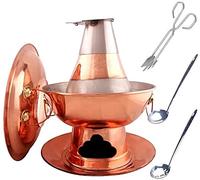 Marmite chinoise, Hotpot traditionnel chinois, Hot Pot mongol, en cuivre pur Pékin Old Copper Fondue Shabu Carbone