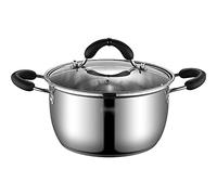 Marmite/Cuiseur Vapeur 304 en Acier Inoxydable épaissi pour la Cuisson et Le ragoût de Bouillie, marmite à Lait, cuisinière à Induction à gaz, 20 cm
