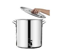 Marmite de 25 L en acier inoxydable avec couvercle - Parfaite pour les soupes, les ragoûts, le refroidissement du vin et la cuisson - Pot à lait robuste de 30 x 40 cm avec robinet - Outil de cuisine
