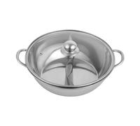 Marmite Double Compartiment Acier Inoxydable, Hot Pot Fondue Chinoise 33cm, Cuisson Vapeur Soupe Nouille, Grande Capacité Familiale, Pour cuisines d'hôtels, restaurants et particuliers