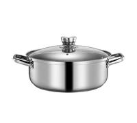 Marmite Double en Acier Inoxydable Argenté, pour Induction et Céramique | Séparateur à Grille, Couvercle en Verre Trempé, Poignée Isolante, Chauffe Rapide, Usage la Cuisine