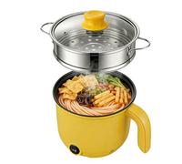 Marmite Électrique, 1.3 L Hot Pot Électrique Avec Cuiseur Vapeur En Acier Inoxydable, 600 W, 220 V Mini Hot Pot, Marmite Portable, Casserole Électrique Pour La Maison, Le Bureau, Le Dortoir, Jaune