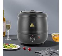 Marmite électrique 10 l - Chaudron à soupe et bouilloire de comptoir - Chauffe-soupe en fonte d'acier inoxydable - 10 l - 400 W - Électrique - Réglage de la température de 35 à 80 °C - Pour buffet et