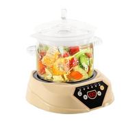 Marmite électrique automatique 1,6L bouilloire à thé verre marmite intelligente 700W avec couvercle minuterie rendez-vous marmite à ragoût for préparer du thé bouillie de soupe