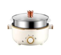 Marmite électrique avec cuiseur vapeur, cuiseur multifonction portable, marmite Shabu multifonction avec couvercle à poignée, marmite barbecue for soupe, bouillie, pâtes, ramen et nouilles(28cm)