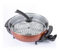 Marmite Électrique Multifonction 1500W 34cm avec Panier Vapeur Antiadhésive Grande Capacité 10L Autocuiseur pour 3-6 Personnes