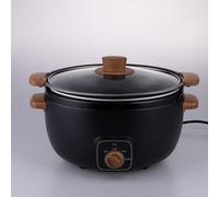 Marmite électrique Slow Cooker 240 W, 2 réglages de cuisson, inserts effet bois