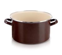 Marmite Émaillée BROWN 30cm 10L Marmite en Émail Brun Cuisine Soupe