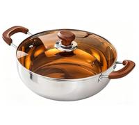 Marmite en Acier Inoxydable 18/10 et 18/0, avec Couvercle, CœUr en Aluminium Une RéPartition Uniforme de La Chaleur, Compatible Induction, IdéAle pour Soupes et RagoûTs(32cm Inner Diameter)