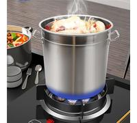Marmite en acier inoxydable 35/50/70 l, avec couvercle en acier inoxydable 201, grande capacité, casserole à légumes, casserole de camping, pour braiser, rôtir et garder au chaud (35)