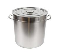 Marmite en acier inoxydable - 70 l - Ustensile de cuisine - Diamètre : 45 x 45 cm - Grande casserole avec couvercle - Pour cuisinière à induction, cuisinière à gaz, électrique (70 l)