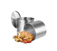VEVOR Marmite en Acier Inoxydable 94,6 L avec Panier, Couvercle et Poignée, Faitout de Qualité Commerciale, Pot de Cuisson avec Traitement de Ponçage, Marmite Traiteur pour Grands Événements, Argent