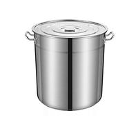 Marmite en acier inoxydable, Acier inoxydable 304 de qualité alimentaire avec couvercle, suspendu, chaleur uniforme, poli miroir, convient à tous les types cuisinières(30cm*30cm(18L))