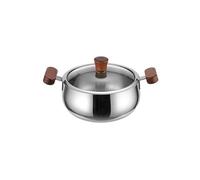 Marmite en acier inoxydable avec couvercle en verre qui passe au lave-vaisselle pour la fabrication de soupes, poignées résistantes à la chaleur, casseroles à la vapeur résistantes à la corrosion